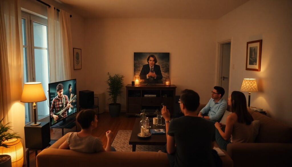 Идеальный плейлист для кино-вечеринки: сочетание фильмов, закусок и музыки - иллюстрация